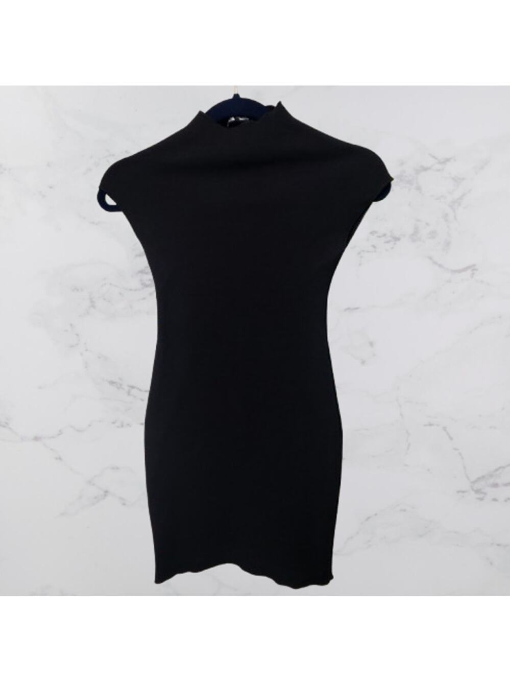 ZARA Small High Neck Bodycon Black Dress